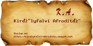 Királyfalvi Afrodité névjegykártya